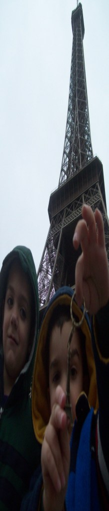 Joshua and Jonah in front of the Eiffel tower
