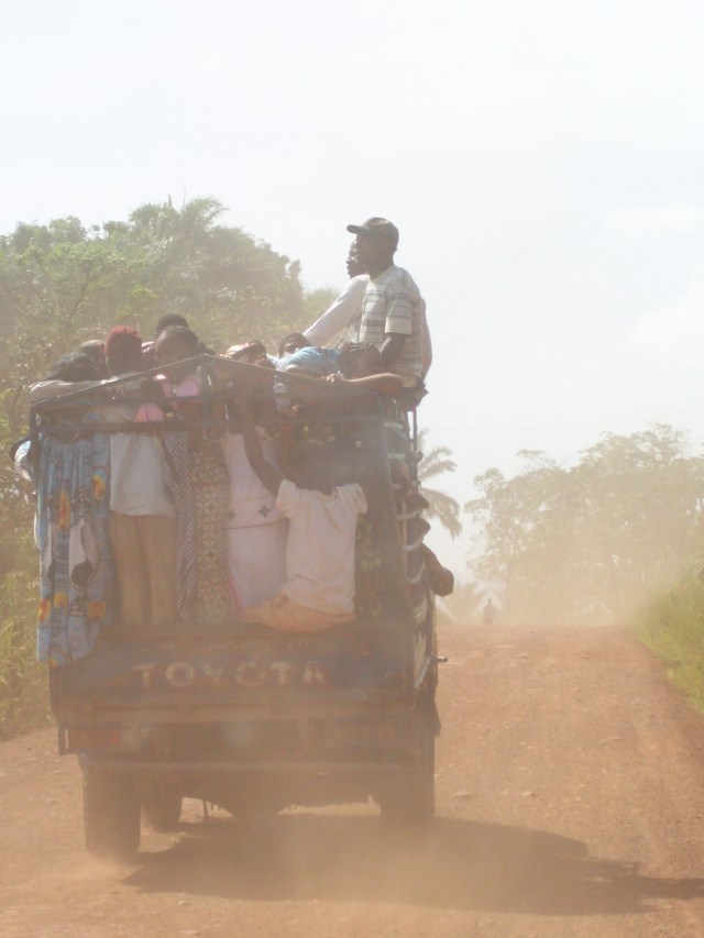 truck stuffed with people